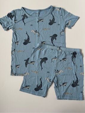 Kyte BABY - Light Blue Shark and Fish Pajama Set